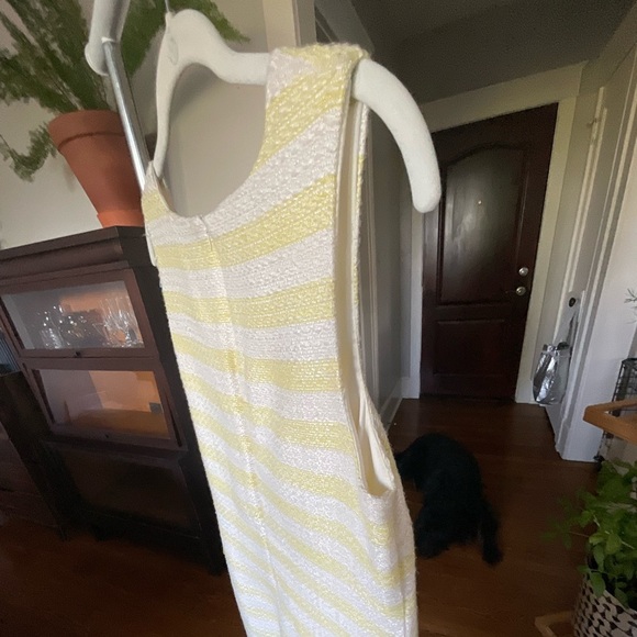 Yellow & White Striped Textured Sleeveless Shift Dress – Size Small (NWOT) - Picture 10 of 15